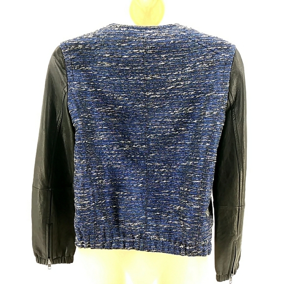 Madewell Leather Shimmerweave Bomber Jacket XS Moto Biker New Years Metallic - Picture 12 of 16